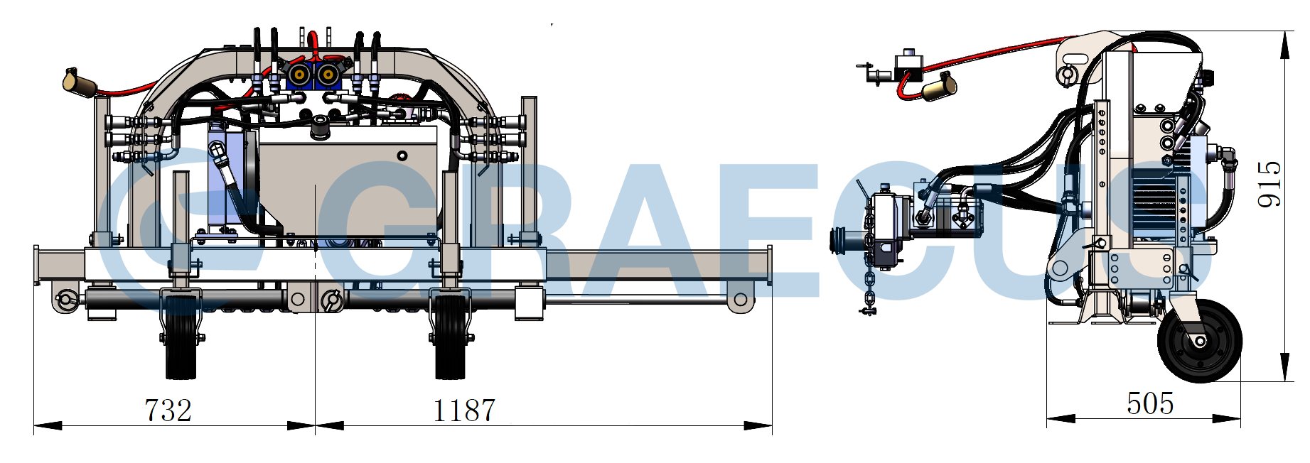 Πολυμηχάνημα με 2 υδραυλικά πτυσσόμενα μπράτσα και αυτόνομο υδραυλικό σύστημα CHIMERA BRATSO HYD120