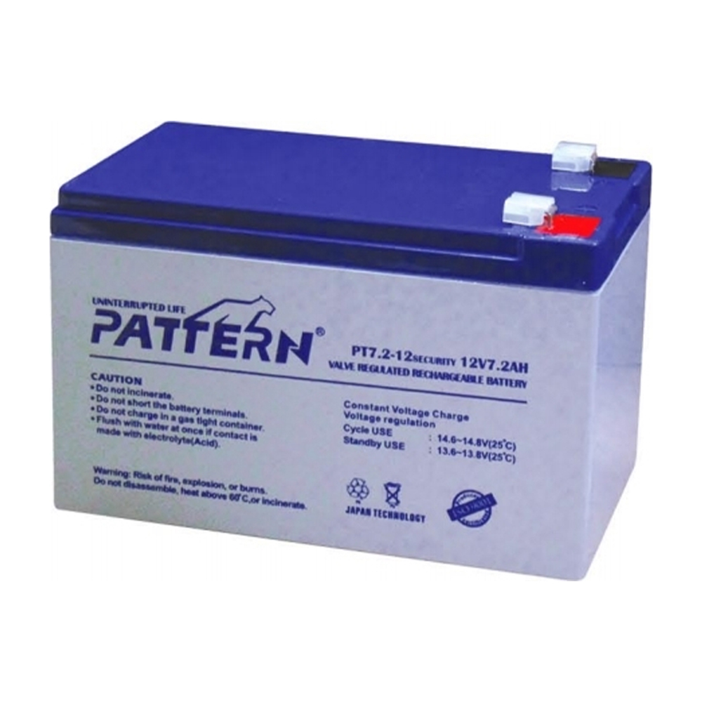 PATTERN | Μπαταρία Μολύβδου Κλειστού Τύπου 12V 7.2Ah (4.8mm) PT7.2-12