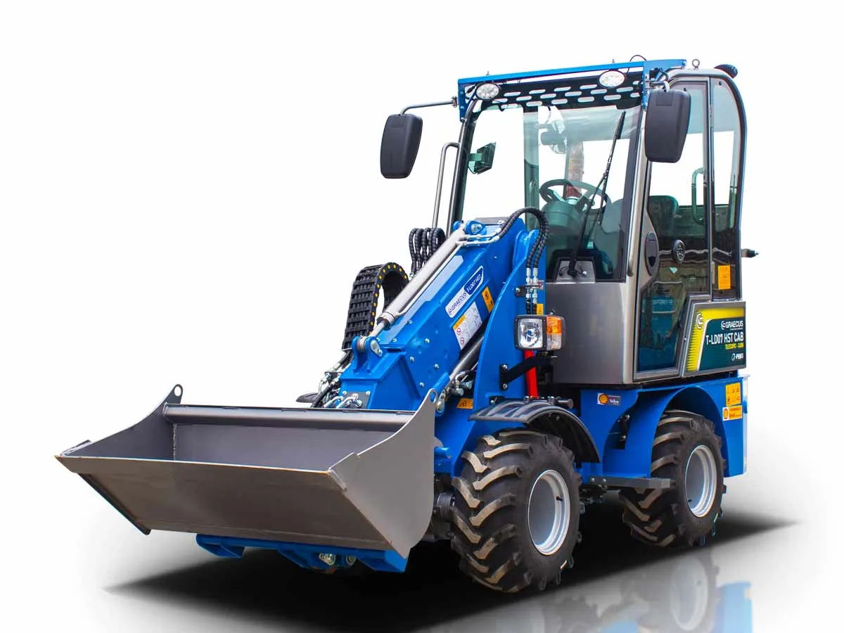 T-LD07 HST Cab Perkins | Graecus | Μίνι τηλεσκοπικός υδροστατικός τροχοφόρος φορτωτής με καμπίνα 4×4 4WD
