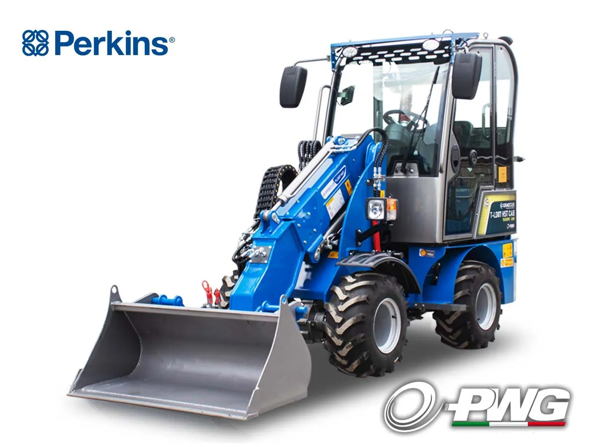 T-LD07 HST Cab Perkins | Graecus | Μίνι τηλεσκοπικός υδροστατικός τροχοφόρος φορτωτής με καμπίνα 4×4 4WD