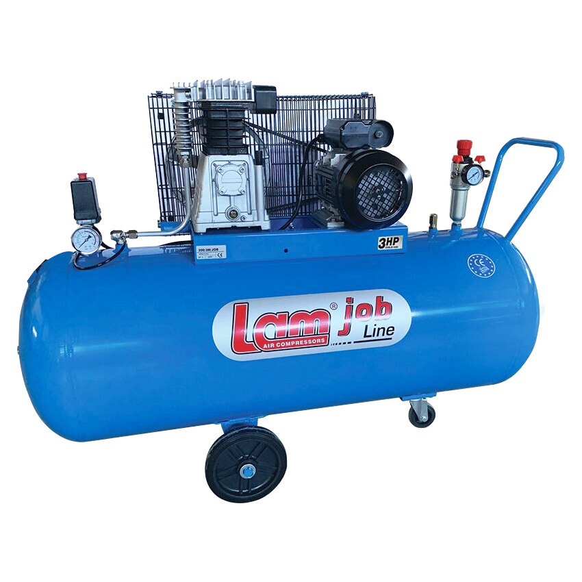 200/3M/JOB | Lam | Αεροσυμπιεστής Τροχήλατος με Ιμάντα Δικύλινδρος 3.0Hp 200L