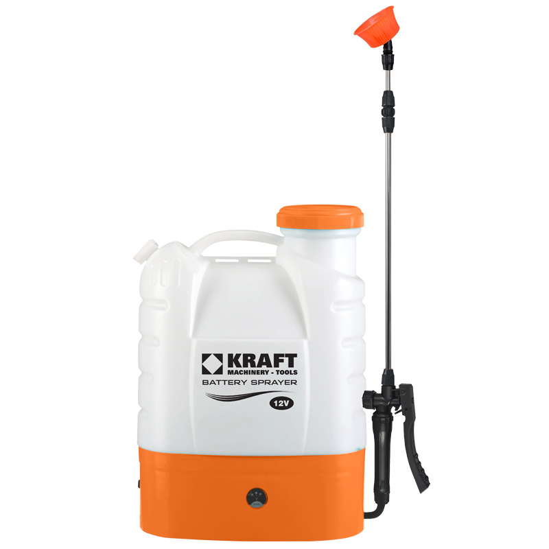 KRAFT : Ψεκαστήρας Πλάτης 16LT, 12V/8AH Ρυθμιζόμενης Πίεσης
