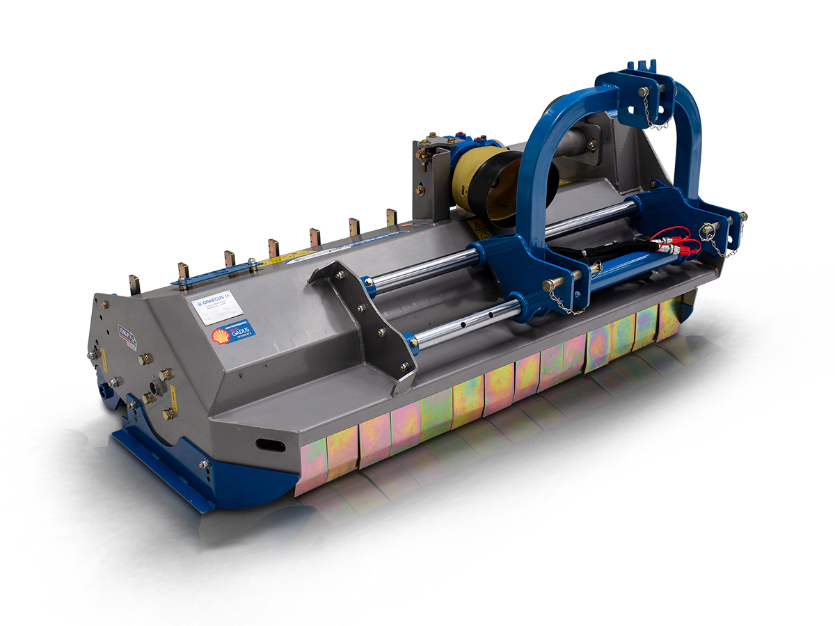 BK 165 | Graecus | Καταστροφέας βαρέως τύπου, με μετατόπιση, οδοντωτά σφυριά και λεπίδες συλλογής στο πίσω μέρος 