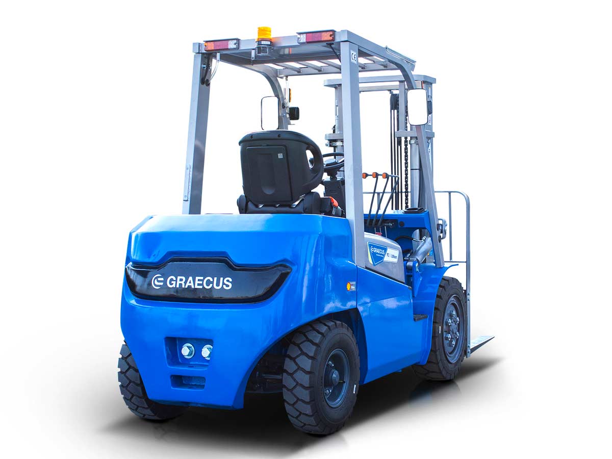 FE25-Lithium | Graecus | Κλάρκ 2.5Τ ηλεκτρικό με μπαταρία λιθίου | Duplex 3000mm | Υδραυλική πλάγια μετατόπιση | Πιρούνια 1220mm 