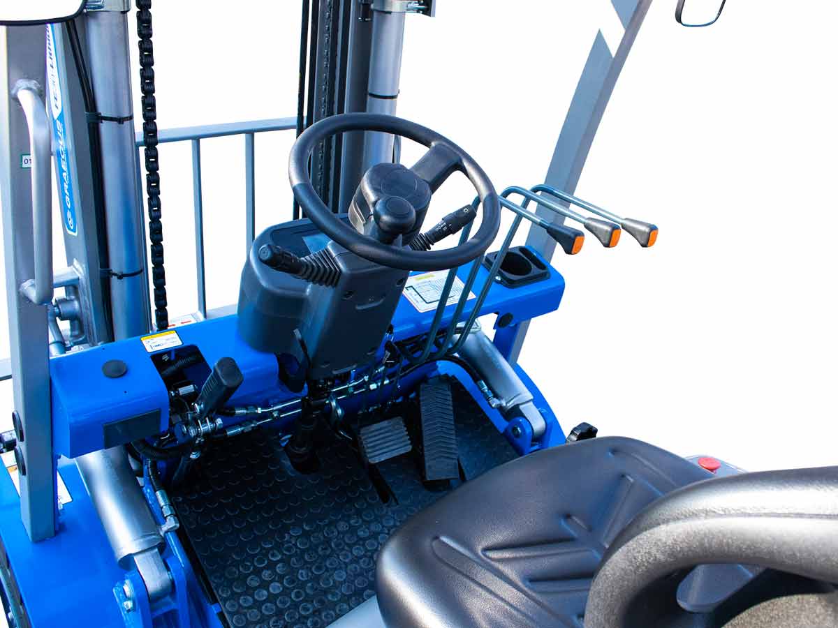 FE25-Lithium | Graecus | Κλάρκ 2.5Τ ηλεκτρικό με μπαταρία λιθίου | Duplex 3000mm | Υδραυλική πλάγια μετατόπιση | Πιρούνια 1220mm 