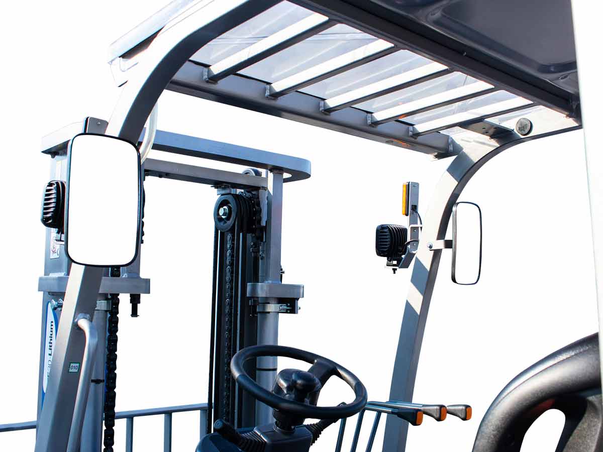 FE25-Lithium | Graecus | Κλάρκ 2.5Τ ηλεκτρικό με μπαταρία λιθίου | Duplex 3000mm | Υδραυλική πλάγια μετατόπιση | Πιρούνια 1220mm 