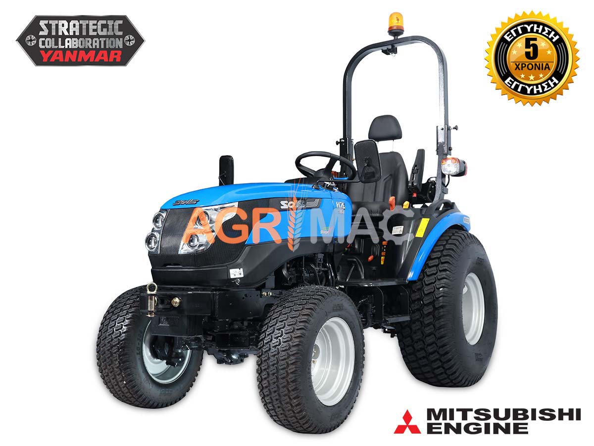 SOLIS – YANMAR H26HST PRO | Τρακτέρ μικρό | Μίνι αμπελουργικό δενδροκομικό | Κινητήρας Mitsubishi | Συνδιασμός με μπροστινό κουβά FL400pro