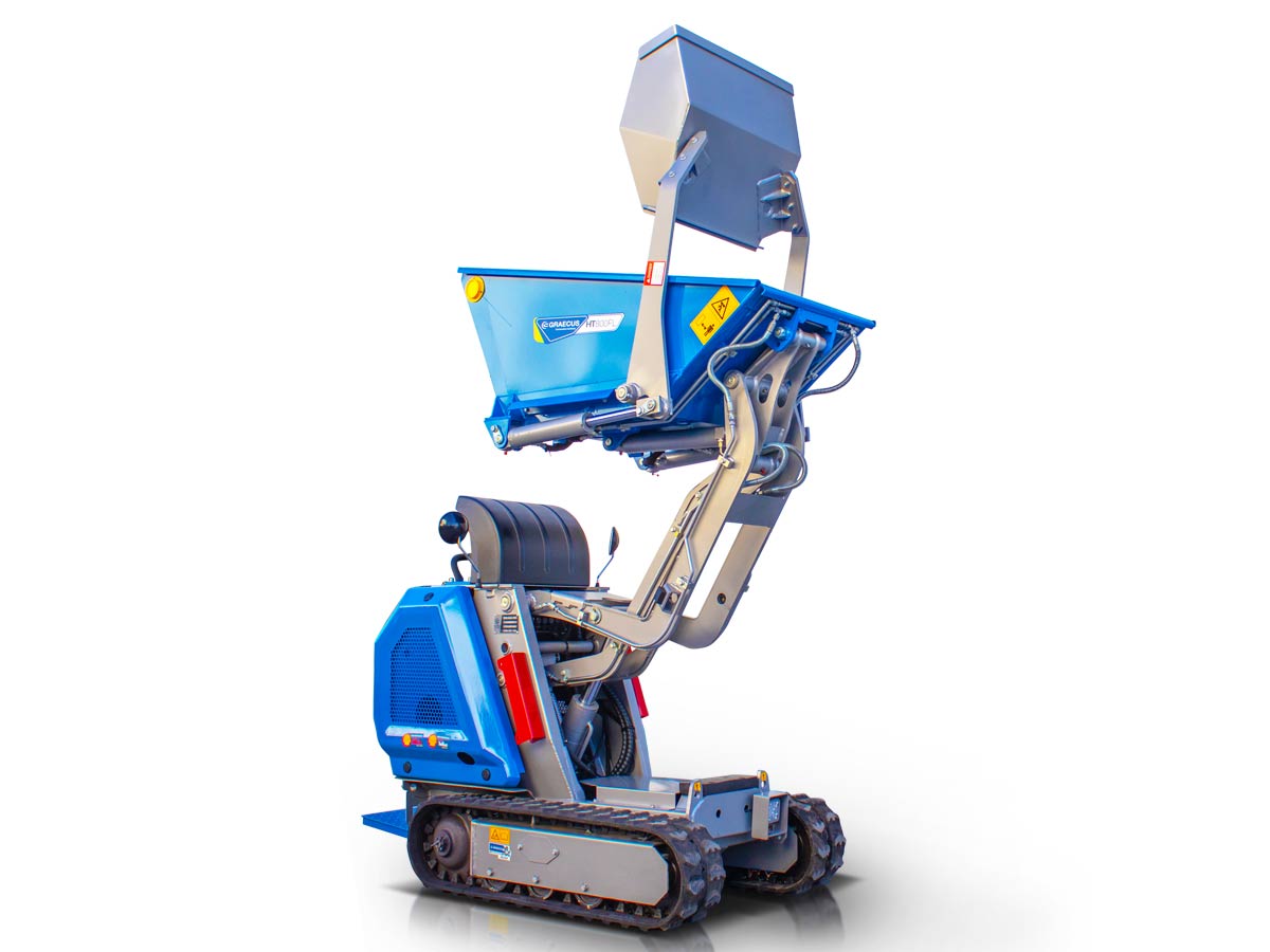 HT800FL | Graecus | Ντάμπερ Diesel, υδροστατικό με φορτωτή και υψηλή ανατροπή 800kg 