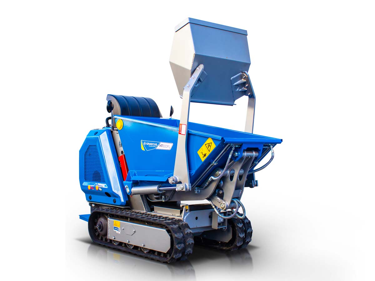 HT800FL | Graecus | Ντάμπερ Diesel, υδροστατικό με φορτωτή και υψηλή ανατροπή 800kg 