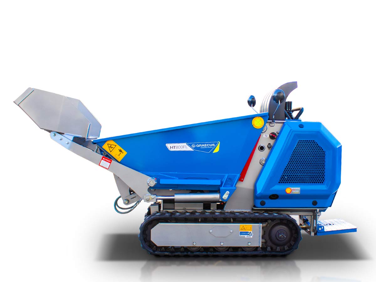 HT800FL-PRO | Graecus | Ντάμπερ Diesel Kubota, υδροστατικό με φορτωτή και υψηλή ανατροπή 800kg 