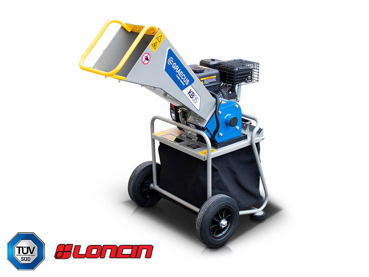 KB05 | Graecus / Loncin | Κλαδοτεμαχιστής με κινητήρα βενζίνης και κάδο συλλογής 65 λίτρα 6,5hp 