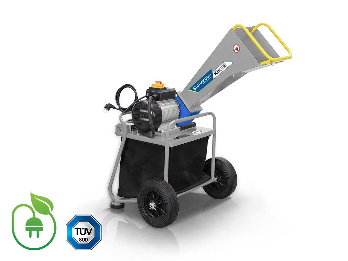 KB05E | Graecus | Κλαδοτεμαχιστής με ηλεκτρικό κινητήρα 2,8 kW και κάδο συλλογής 65 λίτρα 