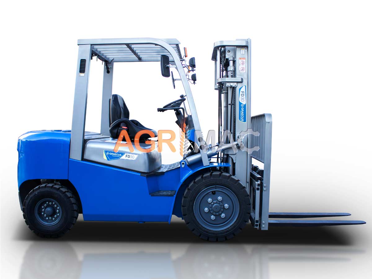 FD40V pro (ΡΙΚ) | Graecus | Κλάρκ 4.0Τ STAGE V Diesel | Triplex 4500mm | Υδραυλική πλάγια μετατόπιση | Πιρούνια 1220mm