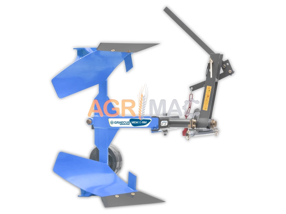 MOA10-RM | Graecus | Αναστρεφόμενο μονόυνο άροτρο- αλέτρι 10άρι με μοχλό μηχανικής περιστροφής για μικρά τρακτέρ 