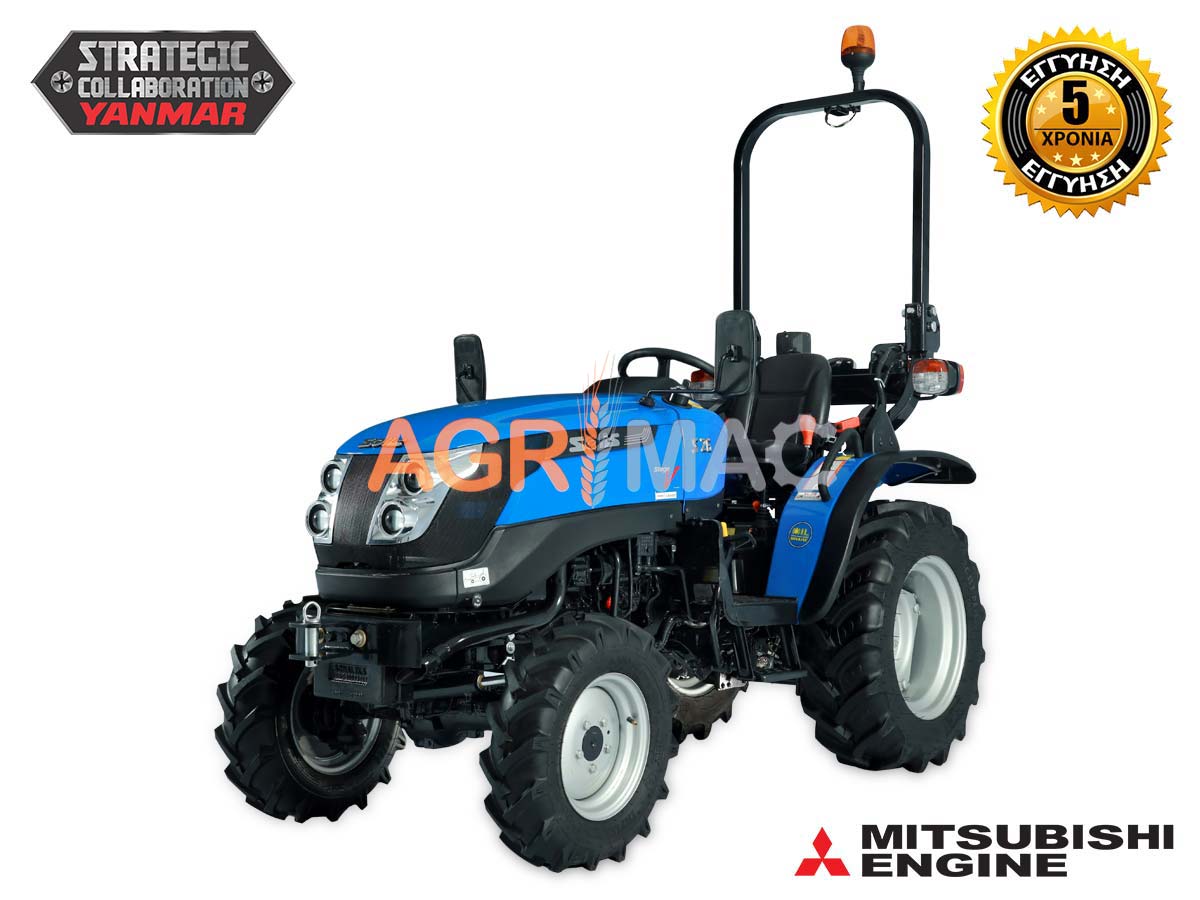 SOLIS – YANMAR S26+ | Τρακτέρ μικρό Μίνι αμπελουργικό δενδροκομικό | Κινητήρας Mitsubishi Με πλευρικό μοχλό ταχυτήτων συνδιασμός με μπροστινό κουβά FL400pro