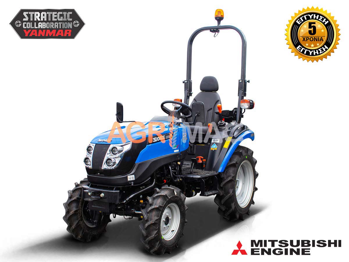 SOLIS – YANMAR S26 9+9 PRO | Τρακτέρ μικρό με ρεβέρσα | Μίνι αμπελουργικό δενδροκομικό | Κινητήρας Mitsubishi | Συνδιασμός με μπροστινό κουβά FL400pro