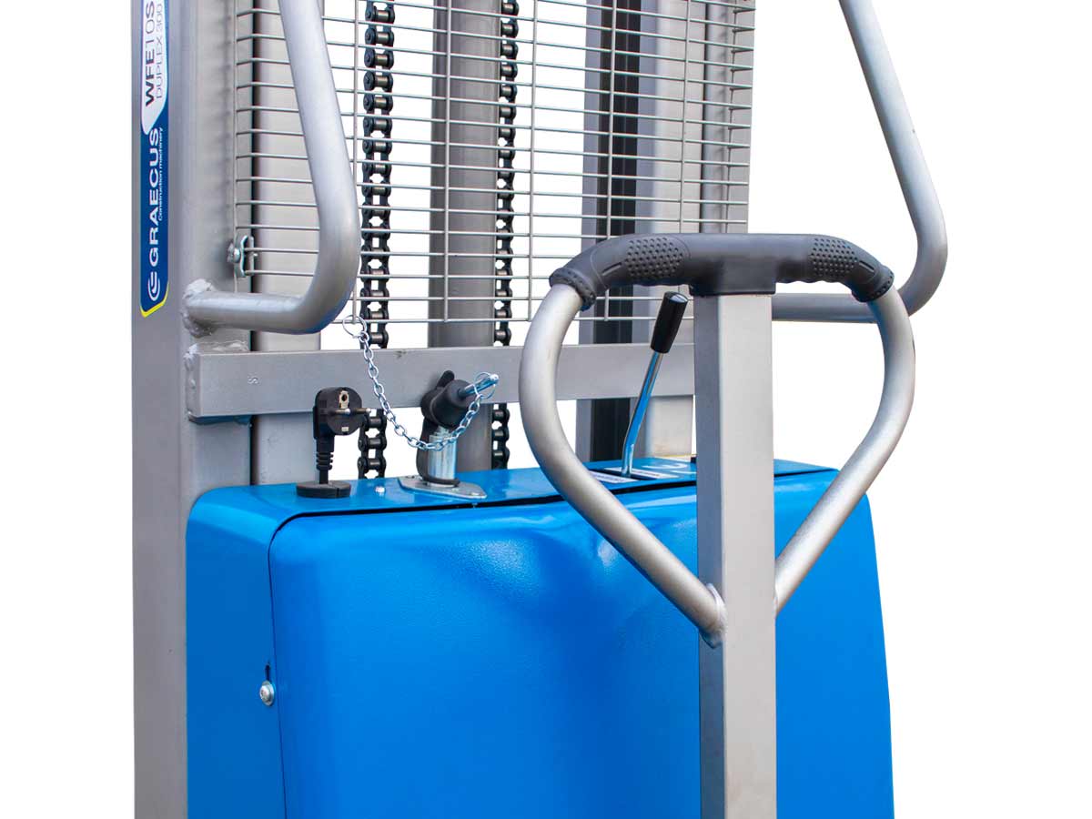 WFE10S Duplex300 | Graecus | Ημι-ηλεκτρικό παλετοφόρο ανυψωτικό 1T| ηλεκτροκίνητη ανύψωση Duplex 3000mm| Μπαταρία 12V100AH