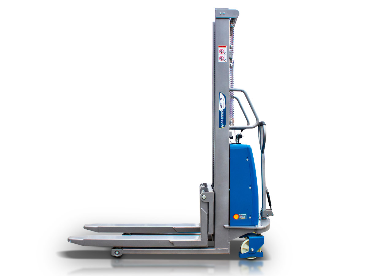 WFE10S Duplex300 | Graecus | Ημι-ηλεκτρικό παλετοφόρο ανυψωτικό 1T| ηλεκτροκίνητη ανύψωση Duplex 3000mm| Μπαταρία 12V100AH