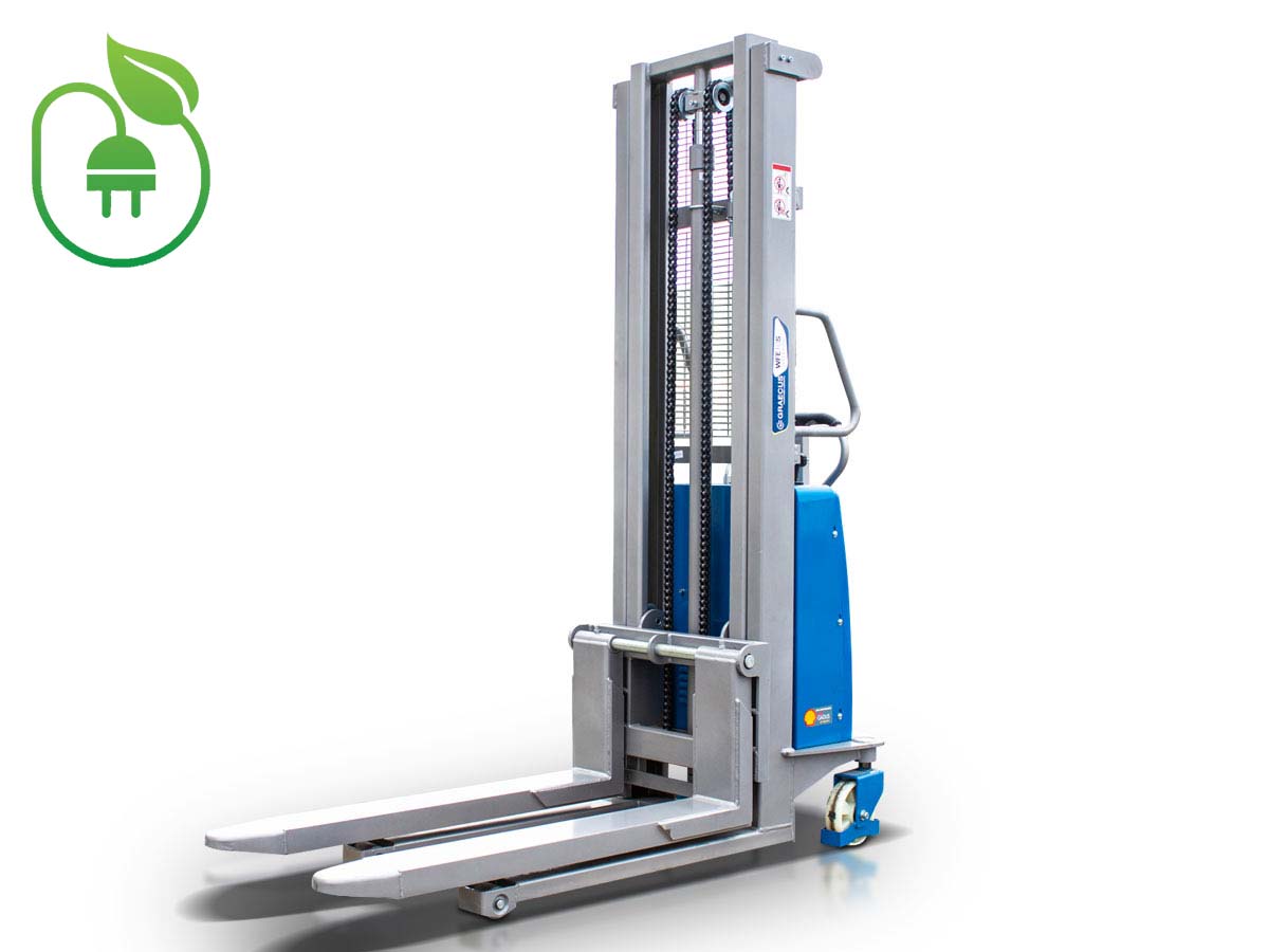 WFE10S Duplex300 | Graecus | Ημι-ηλεκτρικό παλετοφόρο ανυψωτικό 1T| ηλεκτροκίνητη ανύψωση Duplex 3000mm| Μπαταρία 12V100AH