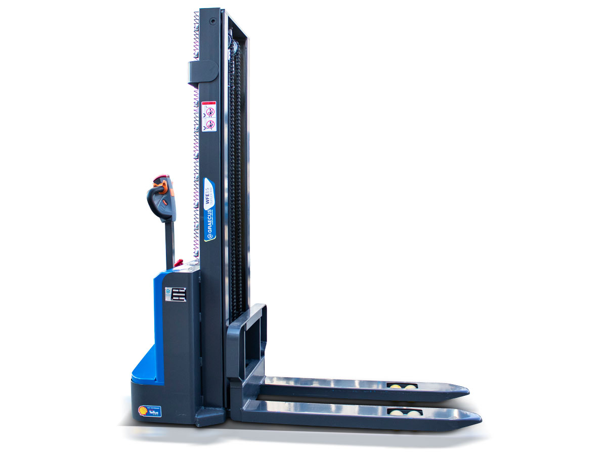 WFE15 Duplex300 | Graecus | Ηλεκτροκίνητο παλετοφόρο 1.5T | DUPLEX 3000mm | ηλεκτροκίνητη κίνηση 4.2 km/h | μηχάνημα πεζού xειριστή 