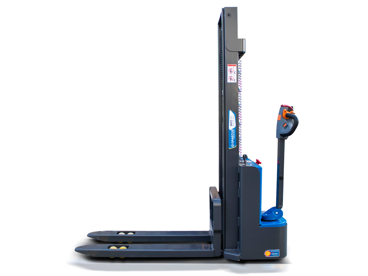 WFE15 Duplex300 | Graecus | Ηλεκτροκίνητο παλετοφόρο 1.5T | DUPLEX 3000mm | ηλεκτροκίνητη κίνηση 4.2 km/h | μηχάνημα πεζού xειριστή 