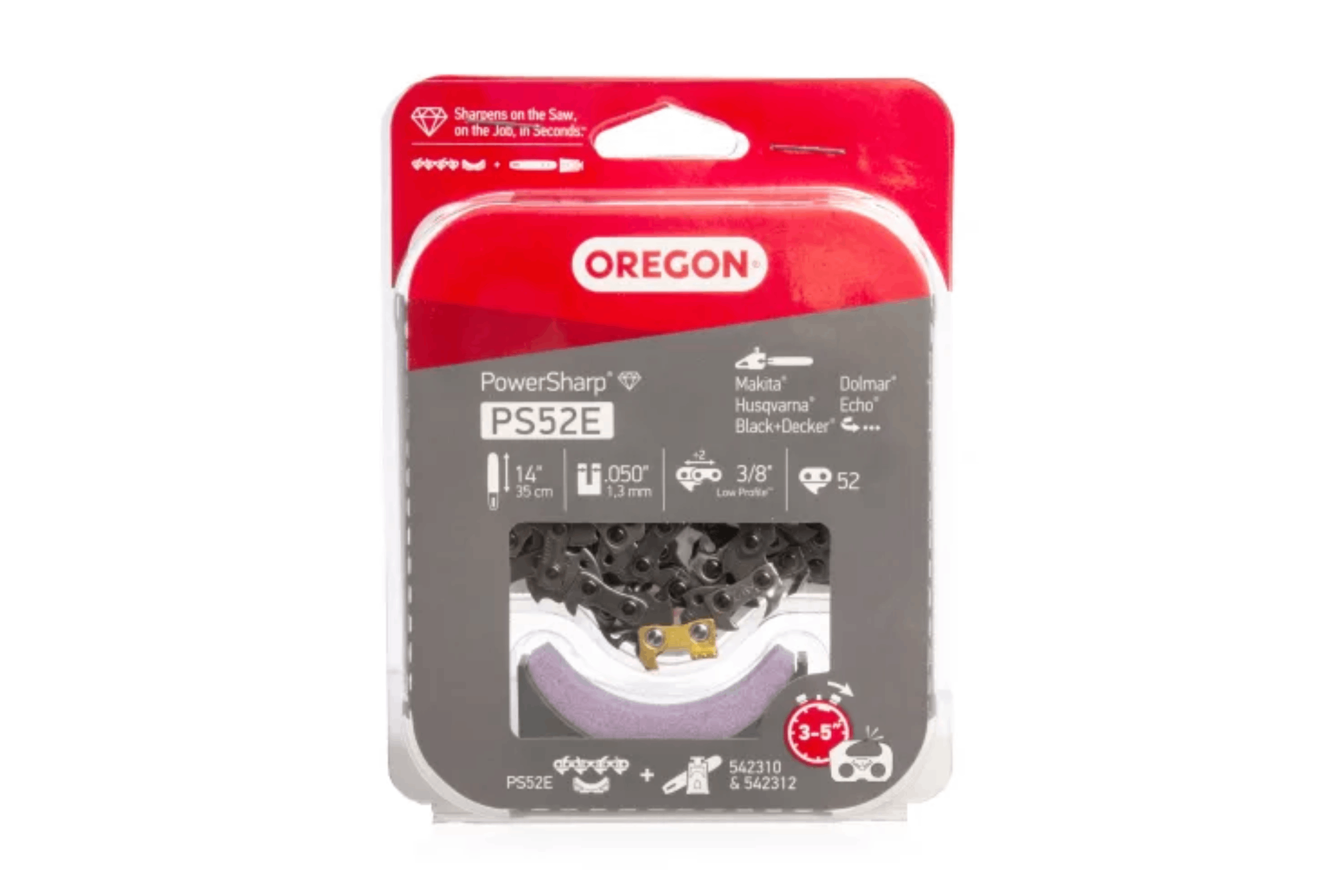 PowerSharp PS52E | Oregon | Αλυσίδα και πέτρα ακονίσματος αλυσοπρίονου 3/8