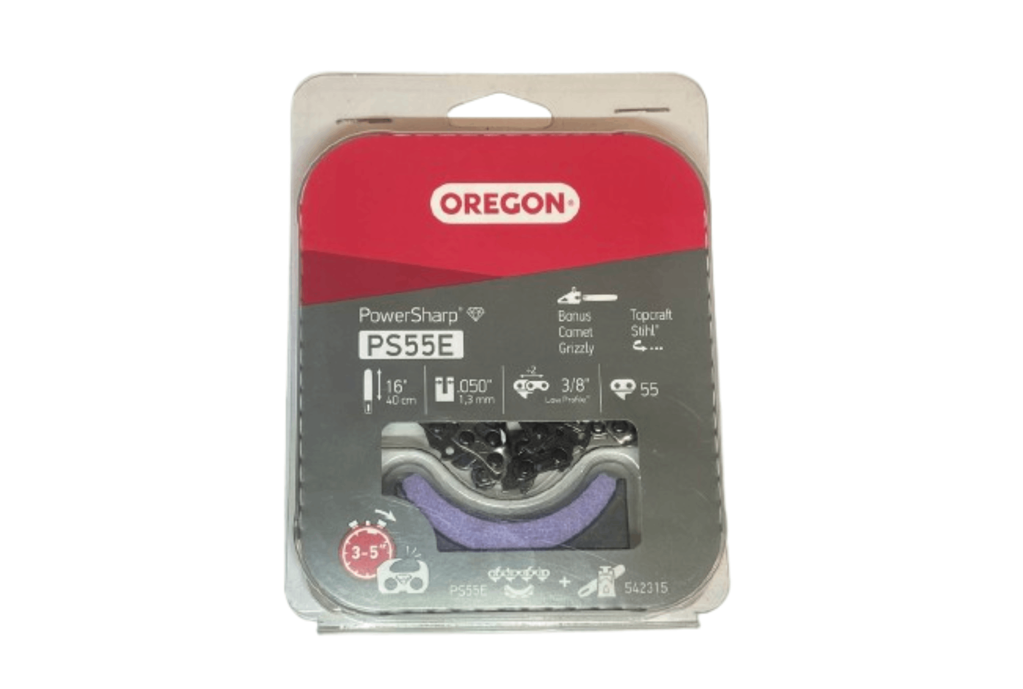 PowerSharp PS55E | Oregon | Αλυσίδα και πέτρα ακονίσματος αλυσοπρίονου 3/8