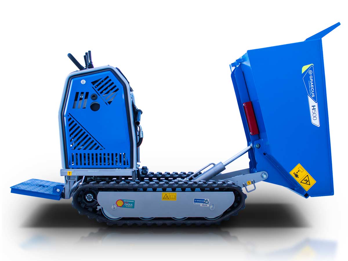 H500 | Graecus / Loncin | Ντάμπερ , υδροστατικό με υδραυλική ανατροπή και πλατφόρμα αναβάτη 500kg 