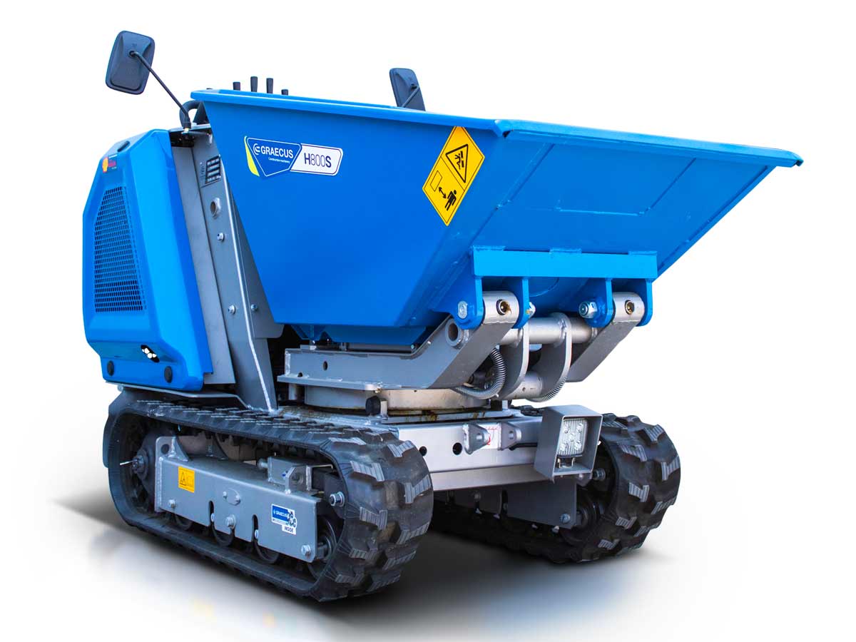  H800S | Graecus / KOOP | Ντάμπερ υδροστατικό με υδραυλική πλευρική εκκένωση, πλατφόρμα αναβάτη 800kg Diesel 