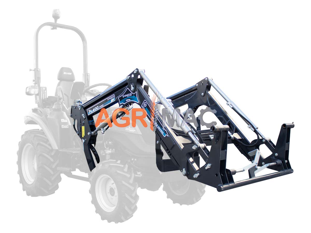 FL400 Pro | Graecus | Φορτωτής αυτόματη ευθυγράμμιση κουβά, ανυψωτική ικανότητα 400kg, ύψος ανύψωσης 2000mm, ταχυσύνδεσμος Eurohitch