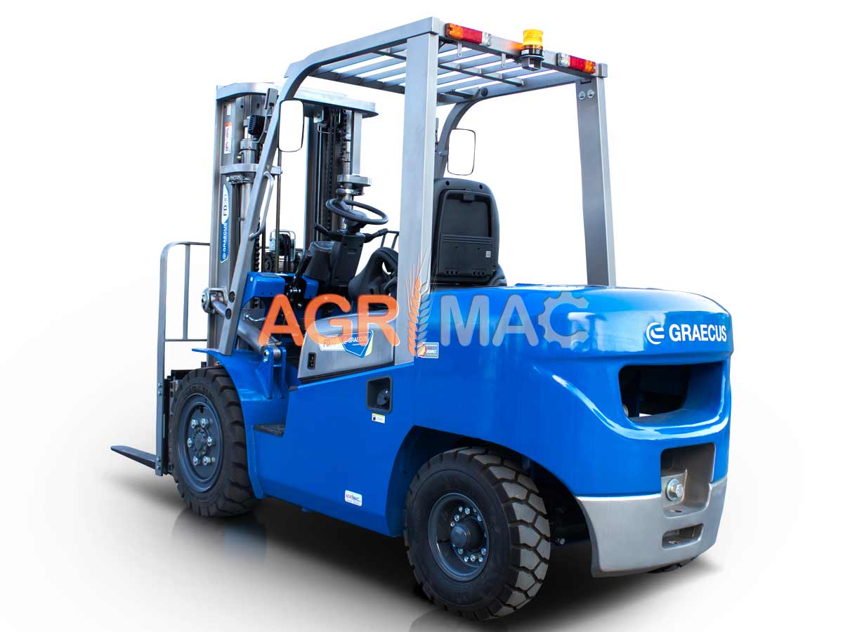 FD40V pro (ΡΙΚ) | Graecus | Κλάρκ 4.0Τ STAGE V Diesel | Triplex 4500mm | Υδραυλική πλάγια μετατόπιση | Πιρούνια 1220mm