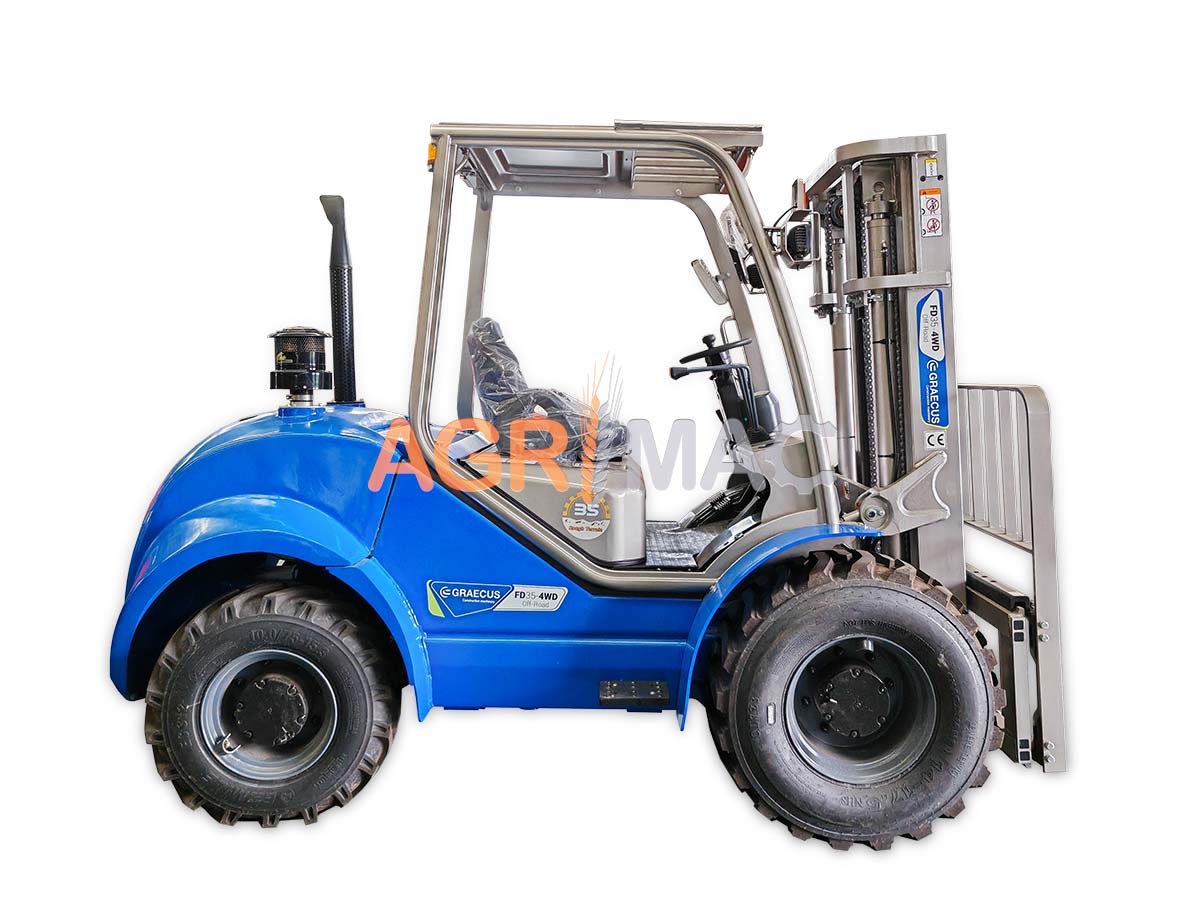 FD35V-4WD Off-Road Hyundai | Graecus | Κλάρκ 3.5Τ Hyundai STAGE V 4×4 Off-Road diesel | Duplex 3000mm | υδραυλική πλάγια μετατόπιση | πιρούνια 1220mm