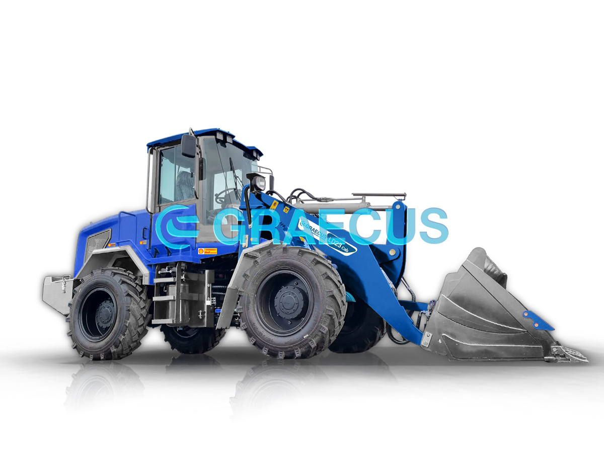 LD23NE Cab | Graecus | Σπαστός τροχοφόρος φορτωτής 4×4 4WD | Μέγιστη ανύψωση 3,8m | Ικανότητα φόρτωσης έως 2.3Τ | Καμπίνα A/C