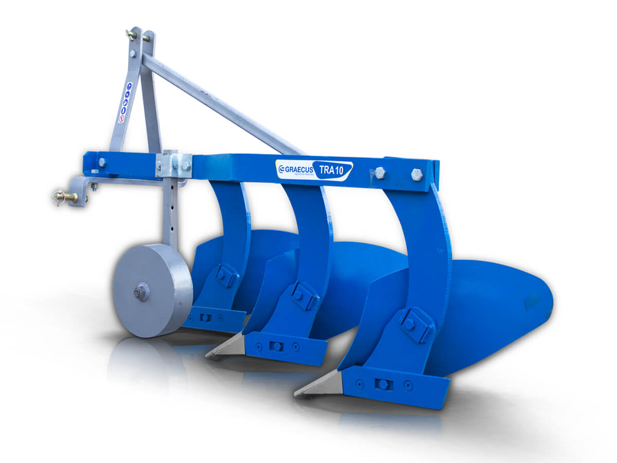 TRA10 | Graecus | Άροτρο-Αλέτρι 3υνο 10″ τρακτέρ με ρόδα Φ280 