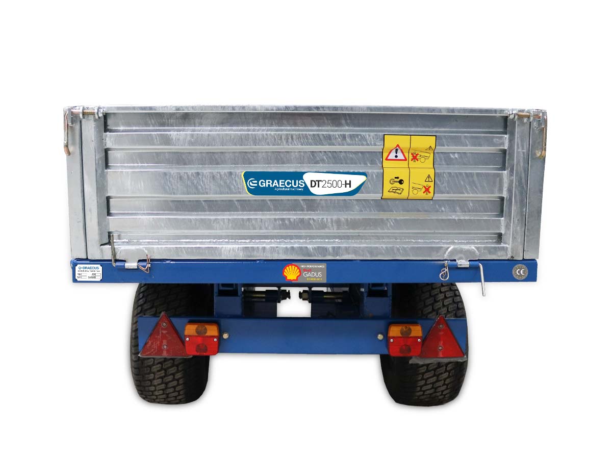 DT2500-H | Graecus | Τρέιλερ για τρακτέρ με υδραυλική ανατροπή 2500kg 