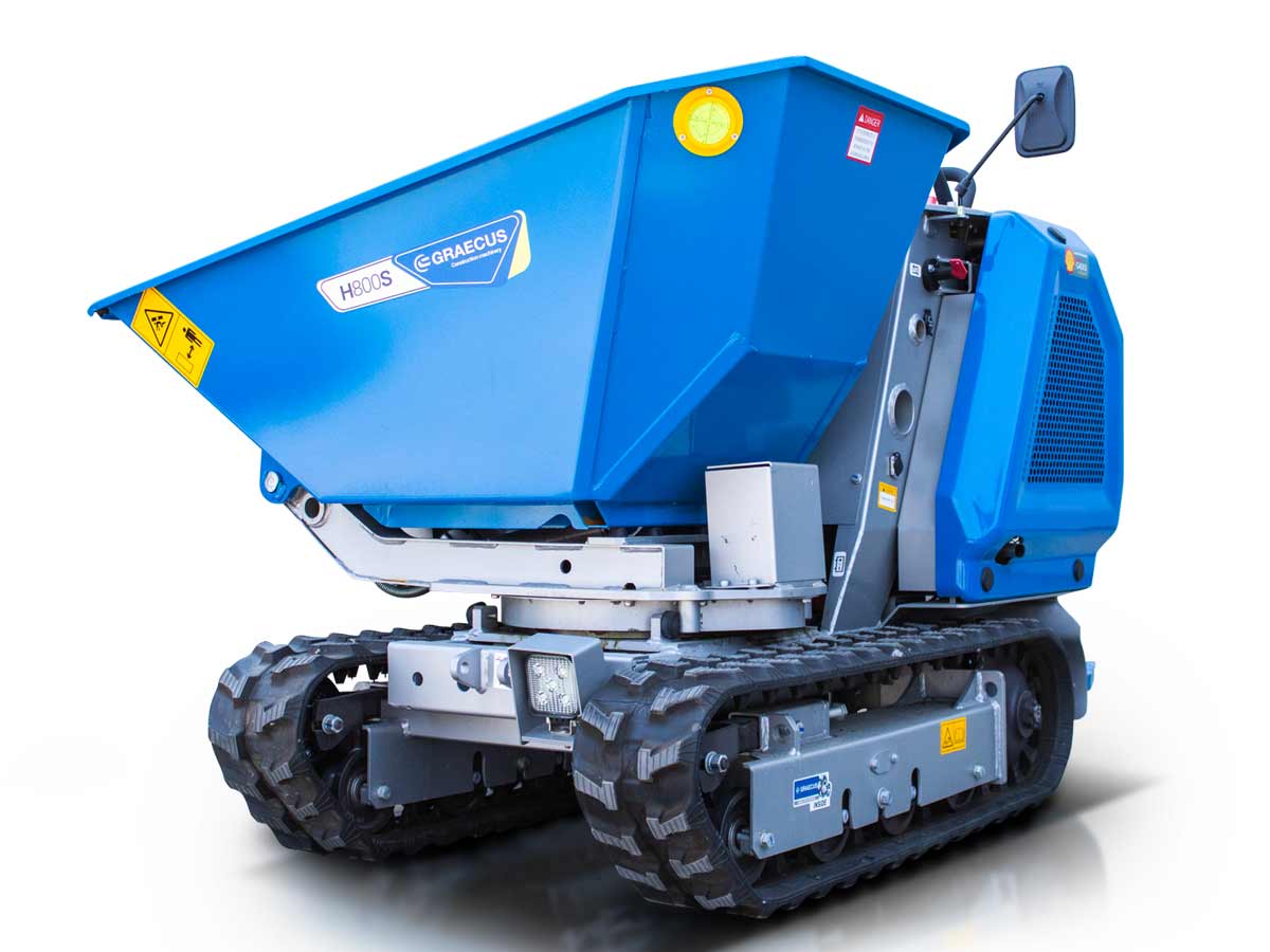  H800S | Graecus / KOOP | Ντάμπερ υδροστατικό με υδραυλική πλευρική εκκένωση, πλατφόρμα αναβάτη 800kg Diesel 